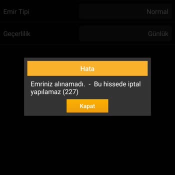 VakıfBank Borsada 227 Kod Hatası
