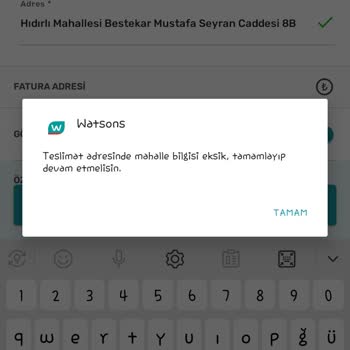 Watsons Adres Hata Vermesi