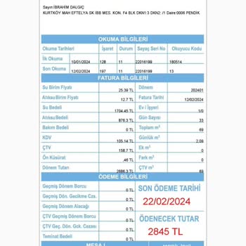 İBB - İstanbul Büyükşehir Belediyesi Su Faturası Fazla Geldi