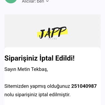 Japp Store Ürün Ulaşmadı XL