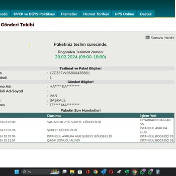 UPS Türkiye Teslimat Şikayet Sorunları