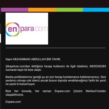 Enpara Kanalları Kullanım Kapalı