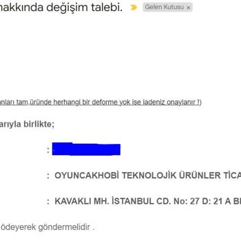 Oyuncakhobi.com Satın Aldığım Ürünü Yanlış Gönderdi