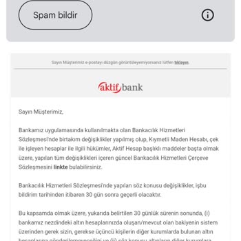 Aktif Bank Üyesi Olmamam Rağmen E Postalar Alıyorum