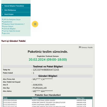 UPS Türkiye Kargom Adresime 3 Gündür Gelmedi