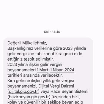 GİB'den Gelen Hatalı Mesaj