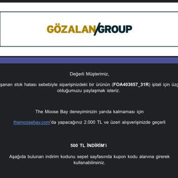 The Moose Bay Ödeme Alıp Stok Yok Deyip İptal Ediyorlar.