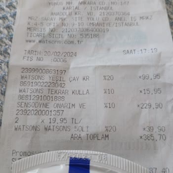 Watsons Son Kullanma Tarihi