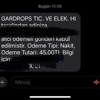 Gardrops İadede Kargo Ücretini Alıcının Ödemesi