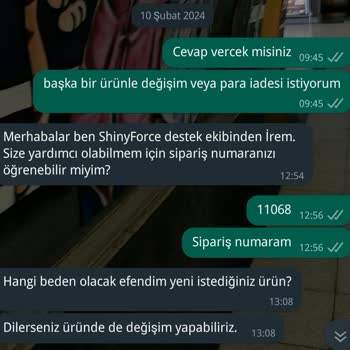 Shinyforce İade Değişime Cevap Vermiyor Urunu Kullanmadım