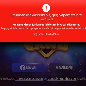 Okey 101 Extra Oyundan Banlandım Çözüm İstiyorum