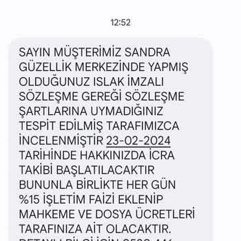 Sandra Güzellik Merkezi'nden Müşteri Rahatsızlığı Ve Özür Talebi