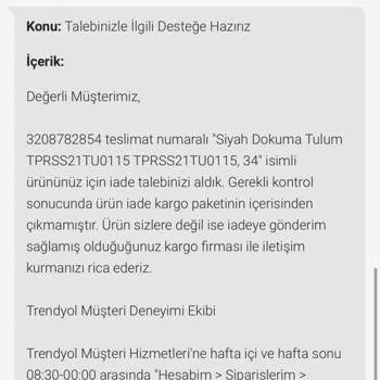 Trendyol Express Trendyol Milla İade Sorunu: Müşteri Mağduriyeti