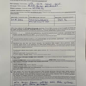Akbank Hatalı Kredi Kartı Ödemesi Harcama İtirazı