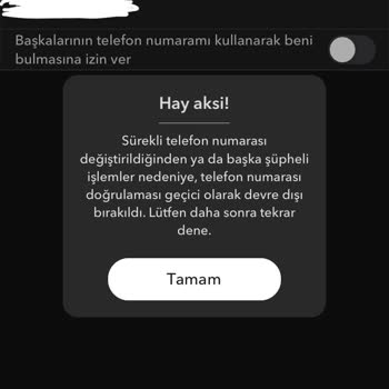 Snapchat Telefon Numarası Değiştirememe Sorunu