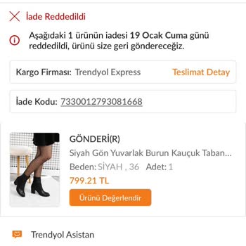 FLO Ayakkabı FLO Kendisine Yanlış Teslim Edilen Ürünü İade Etmiyor