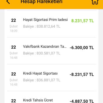 VakıfBank Kazandıran Tarife Adı Altında Kesilen 6300 TL Para