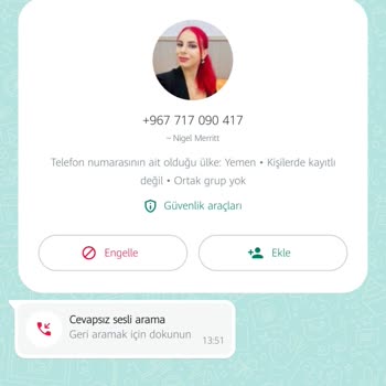 WhatsApp Yanlış Arama