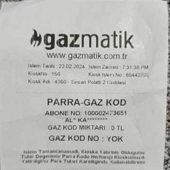 Kiosk Hatası Sebebi İle 200₺ Gazmatik Tarafından Yutuldu