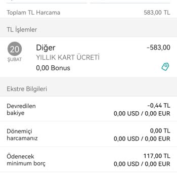 Garanti Bankası Kart Aidat