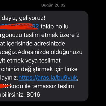 Aldığımız Ürünü Teslim Etmeyen Aras Kargo