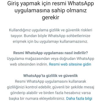 WhatsApp Kullanamıyorum Resmi WhatsApp İndirin Uyarısı Alıyorum