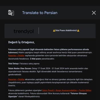 Trendyol Haksız İhlal Puan