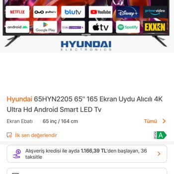 Skytech Hyundai 165 İnç TV'de Servis Sorunu