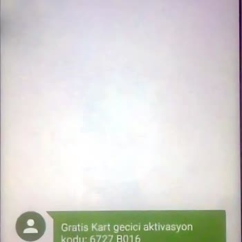 Gratis Geçici Aktivasyon Kodu Mesajı