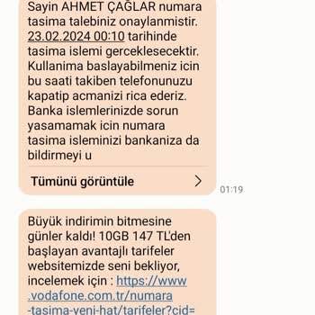 Vodafone Mağduriyet Dayalı Şikayet