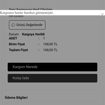 NIN Chocolate Nin Chocolate Gitmeyen Kargo