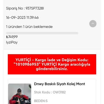 Öyküwear İade Ettiğim Montun Parasını Göndermedi