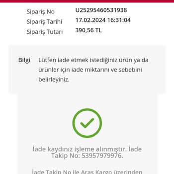 KARGOMsende Ürünün Tarafıma Ulaşmaması