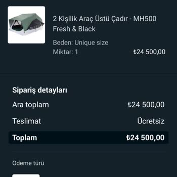 Quechua Decathlon İptal Edilen Sipariş