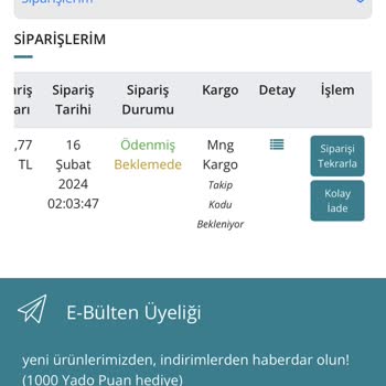 Yadoco İlk Sipariş Deneyimi