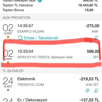 Eyyo Para İadesi Eksik Yapılıyor.