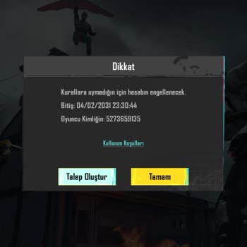PUBG (Pubgmobile.com) Hesabım Haksız Yere Ban Yedi