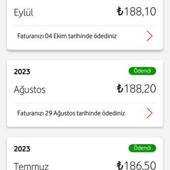 Vodafone Fatura Tarife Ücretimle Ödenen Farklı