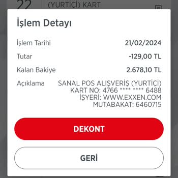 Exxen Ziraat Hesabımdan Para Çekildi