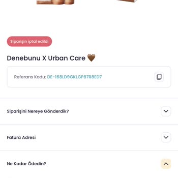 Denebunu İptal Edilen Sipariş