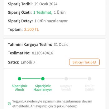 Trendyol Siparişimin Akıbeti Hakkında Bilgi