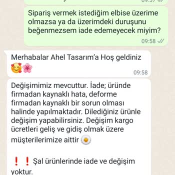 Ahel Tasarım'ın İade Kabul Etmemesi