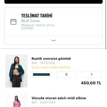 Pull and Bear İade Ettiğim Ürünlerin Parası Ödenmedi