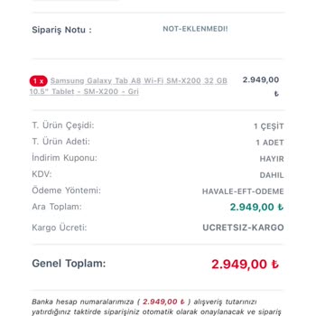 Arcelikavm.com Güven Sorunu: Tablet Teslimatı Gerçekleşmedi