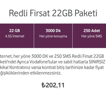 Vodafone'un Paket Fiyatlarının Uyumsuz Olmasından Şikayetçiyim