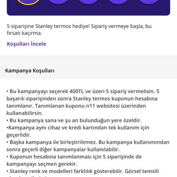 Getir Çalışmayan Stanley Termos Kampanyası