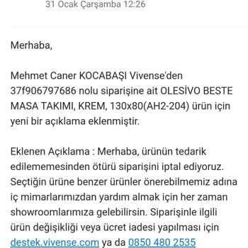 Vivense Mobilya Ücret İadesi Yapmıyor