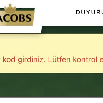 Jacobs Çekiliş İçin Daha Önce Kullanılmış Kod Diyor