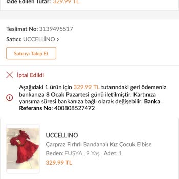 Trendyol Stokta Olmayan Ürün Siparişi