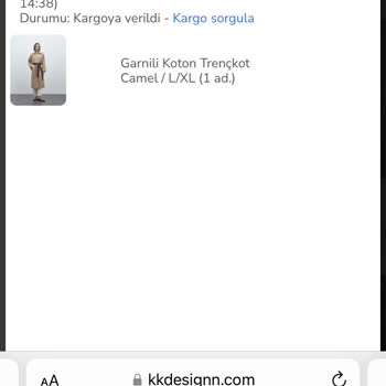 KK Design (kkdesignn.com) İade Ücretini 2 Hafta Geçmesine Rağmen Göndermiyorlar